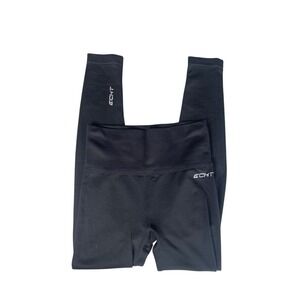 Echt Black Seamless High Waisted Ribbed Leggings‎ Womens Activewear Small